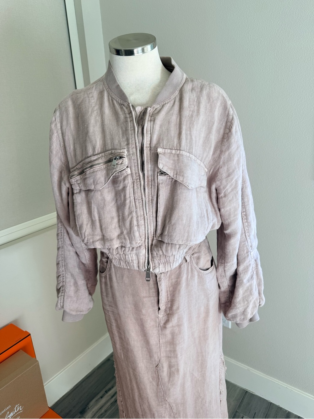 Zara Light Mauve Bomber Jacket